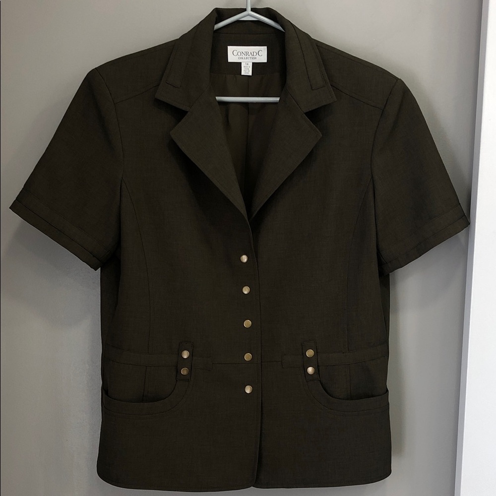 Vintage Conrad C Collection Khaki Skirt Suit – Size 14